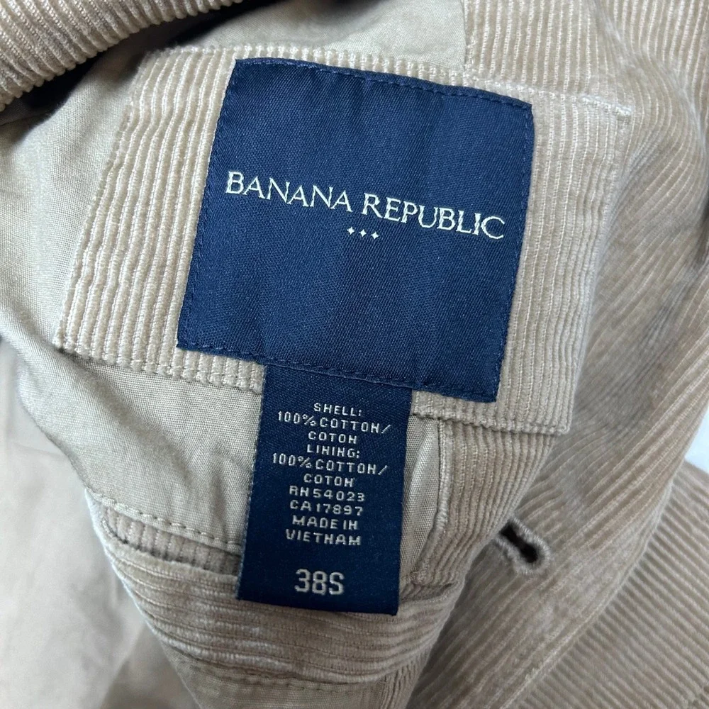 Banana Republic Mens Tan Brown Corduroy 3 Button Blazer Sport Coat 38S